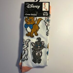 🆕 Disney Aristocats Crew Socks – Marie, Toulouse & Berlioz – Size 9-13 NWT